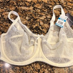 Wacoal Bra Size Retro Chic 38DDD Off White Unpadded Underwire
